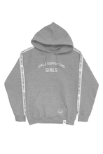Load image into Gallery viewer, ADELAINE MORIN GIRLS SUPPORTING GIRLS HEATHER GREY TRACKSUIT HOODIE
