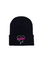 Load image into Gallery viewer, Chase Hudson 'HUDDY LOVE' Embroidered Black Beanie
