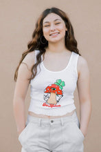 Load image into Gallery viewer, Dez Machado 'Mushroom' White Ribbed Tank Top
