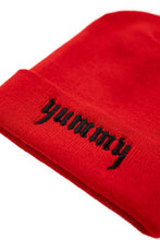 Load image into Gallery viewer, TaraYummy 'Yummy' Embroidered Red Beanie
